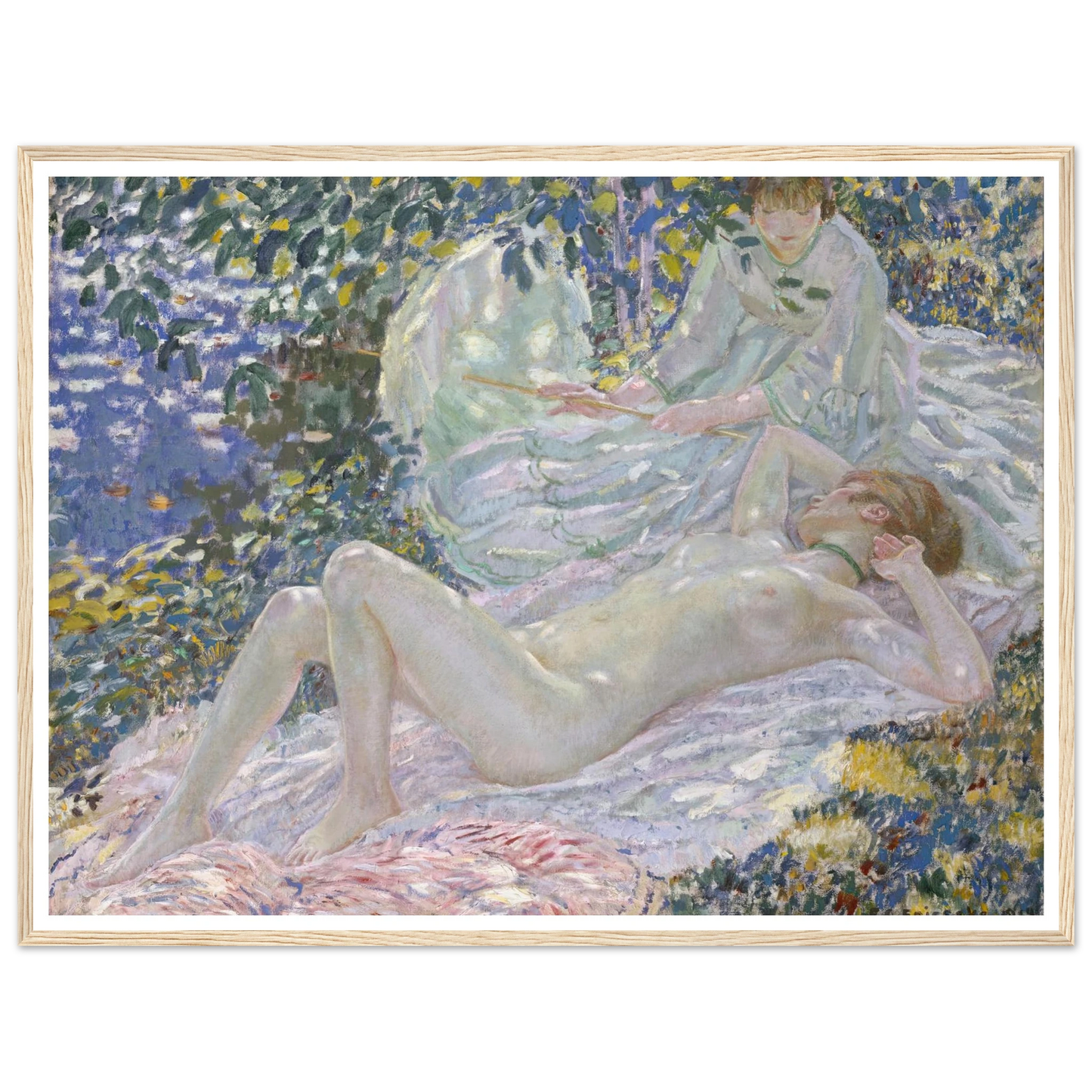 Summer (1914) Art Print | Frederick Carl Frieseke - Framed Poster - 30x40 cm / 12x16″ - Black frame