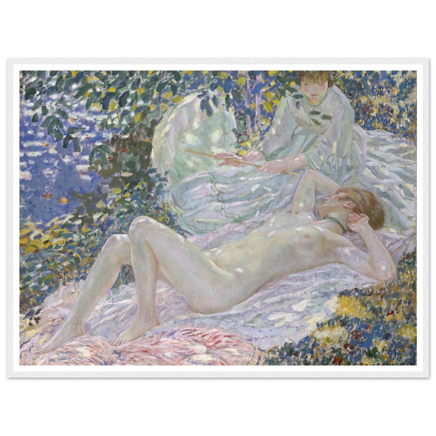 Summer (1914) Art Print | Frederick Carl Frieseke - Framed Poster - 30x40 cm / 12x16″ - Black frame