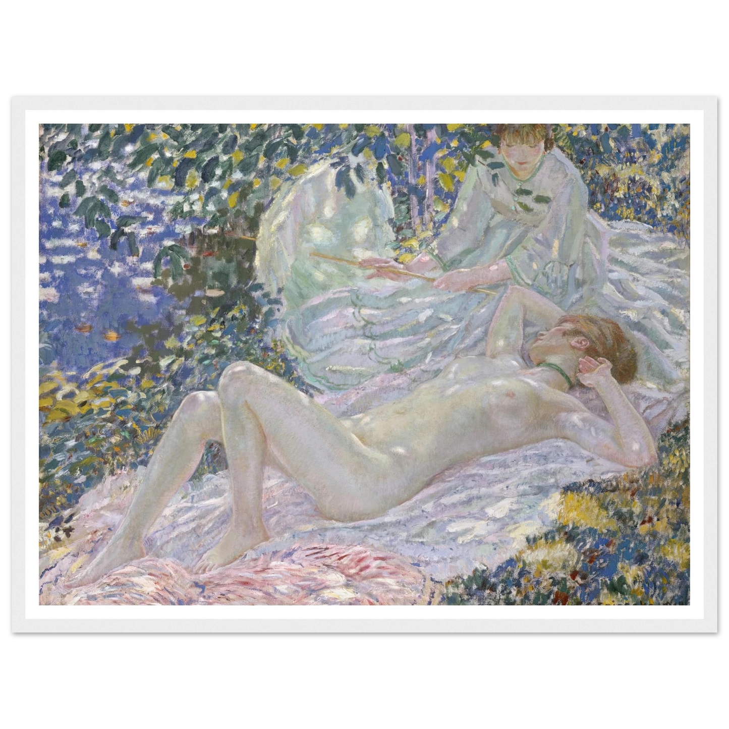 Summer (1914) Art Print | Frederick Carl Frieseke - Framed Poster - 30x40 cm / 12x16″ - Black frame