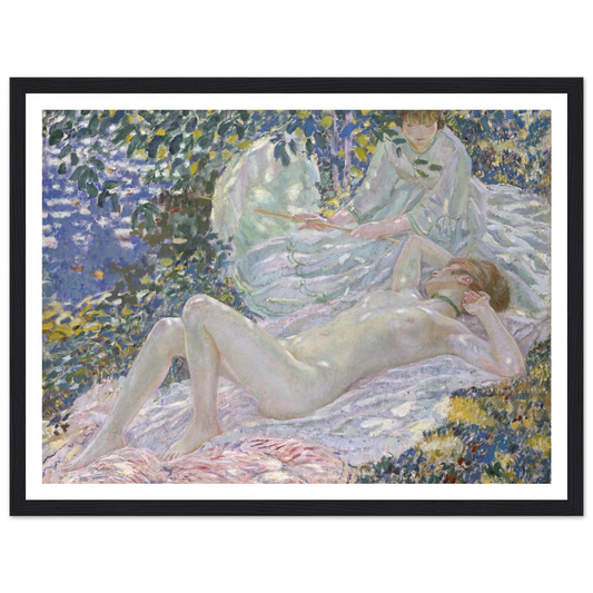 Summer (1914) Art Print | Frederick Carl Frieseke - Framed Poster - 30x40 cm / 12x16″ - Black frame
