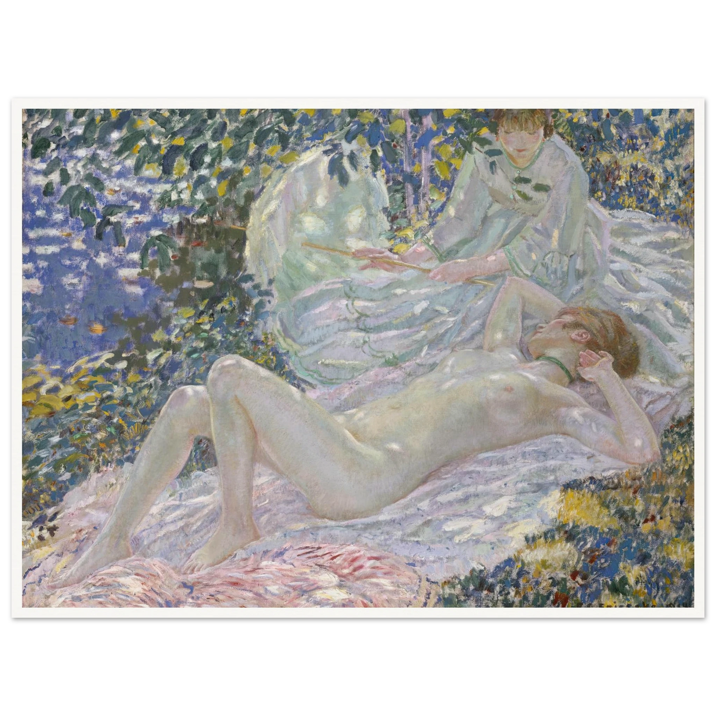Summer (1914) Art Print | Frederick Carl Frieseke - Framed Poster - 30x40 cm / 12x16″ - Black frame