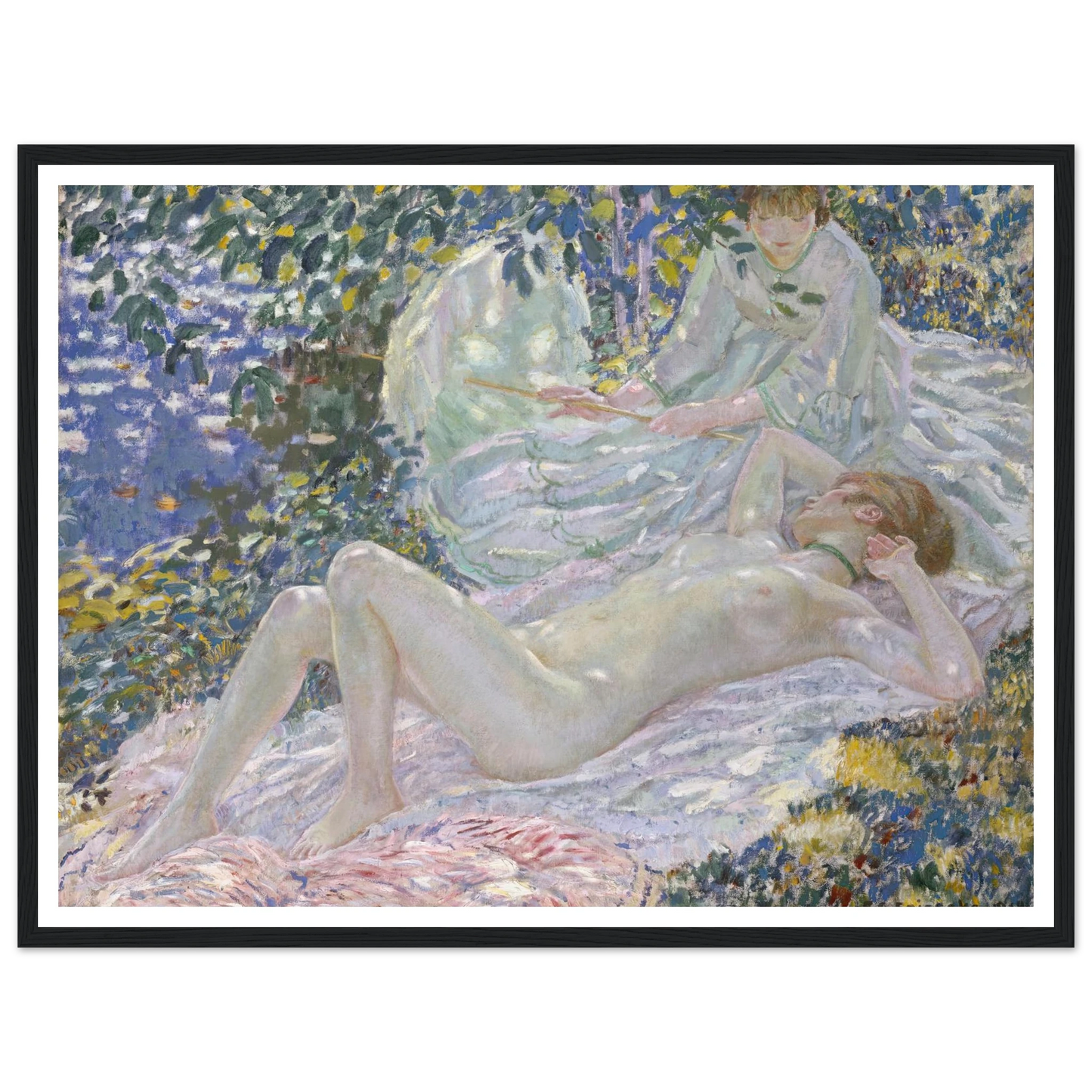 Summer (1914) Art Print | Frederick Carl Frieseke - Framed Poster - 30x40 cm / 12x16″ - Black frame