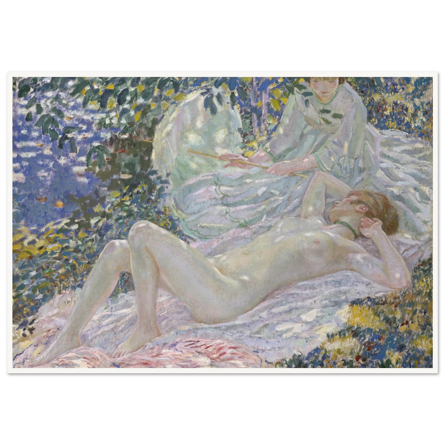 Summer (1914) Art Print | Frederick Carl Frieseke - Framed Poster - 30x40 cm / 12x16″ - Black frame