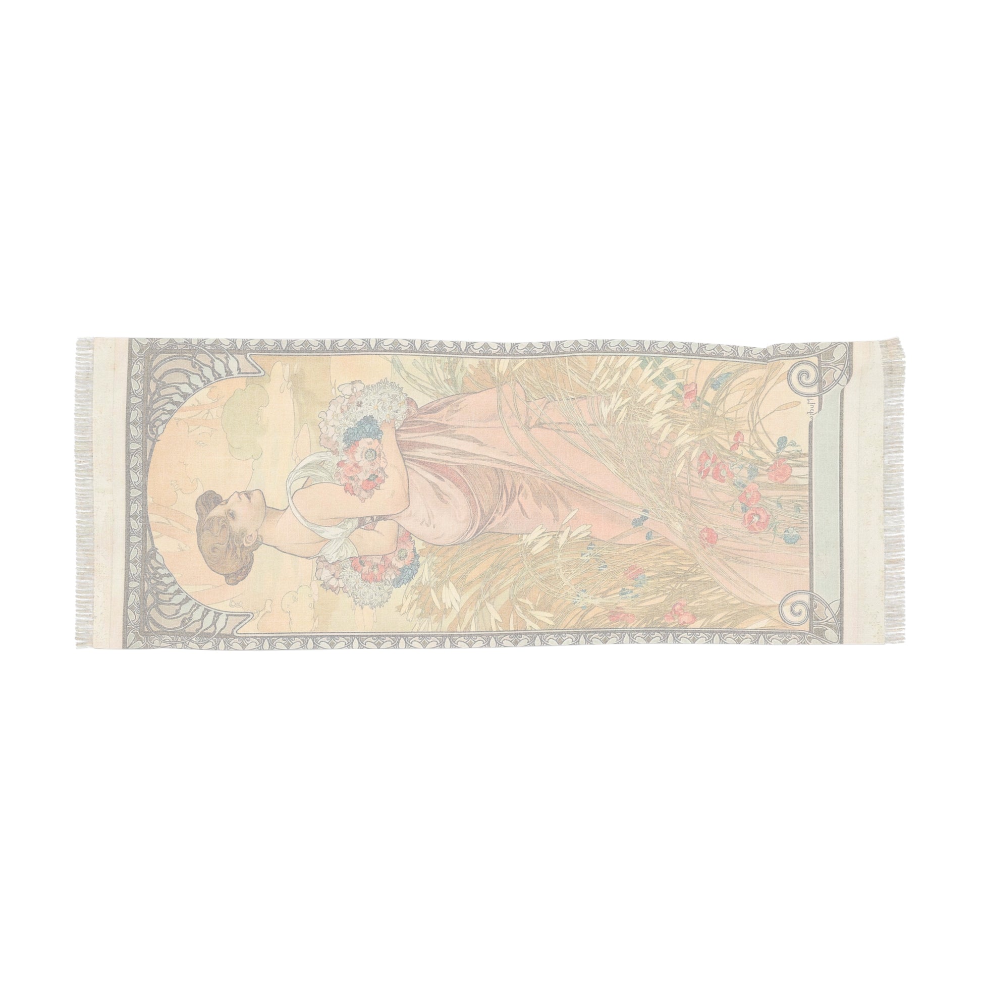 Summer | Alphonse Mucha Scarf – Art Nouveau Scarf - - 27" × 71'' - 
