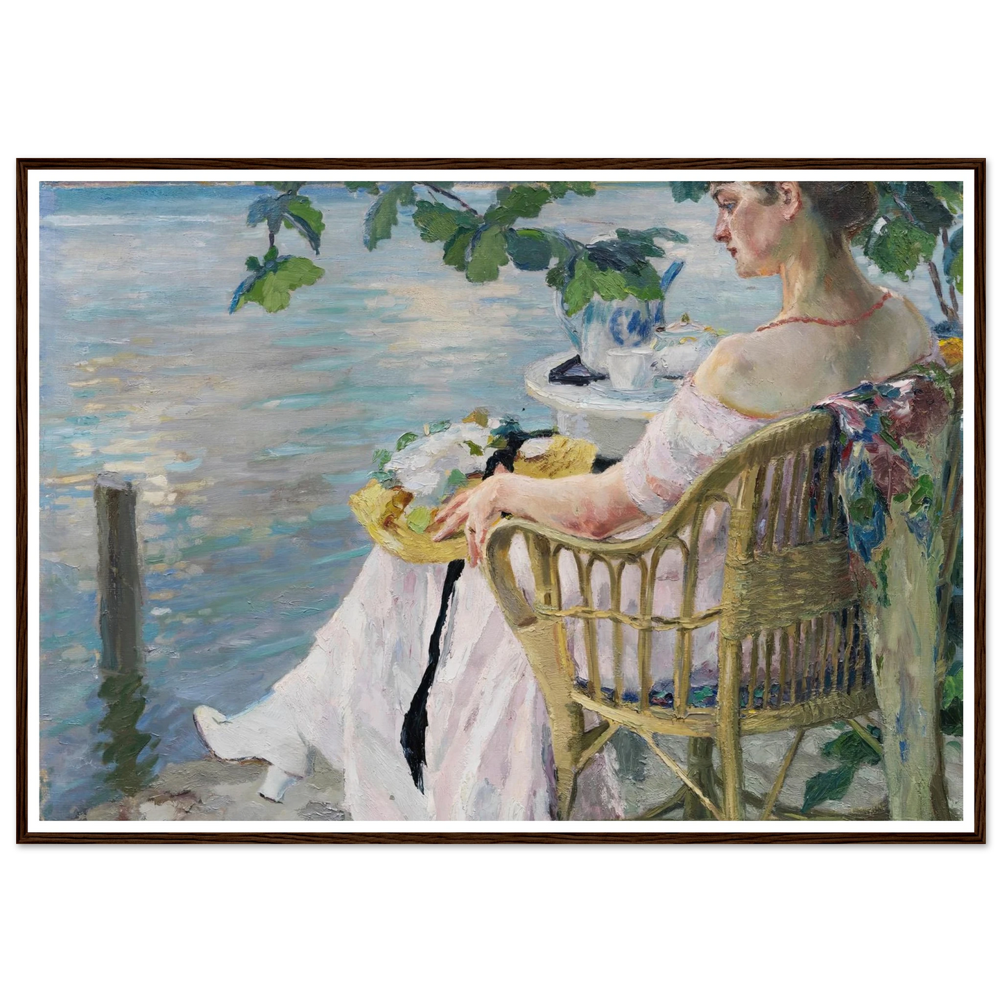 Summer evening (1916) Art Print | Edward Cucuel - Framed Poster - 30x40 cm / 12x16″ - Black frame