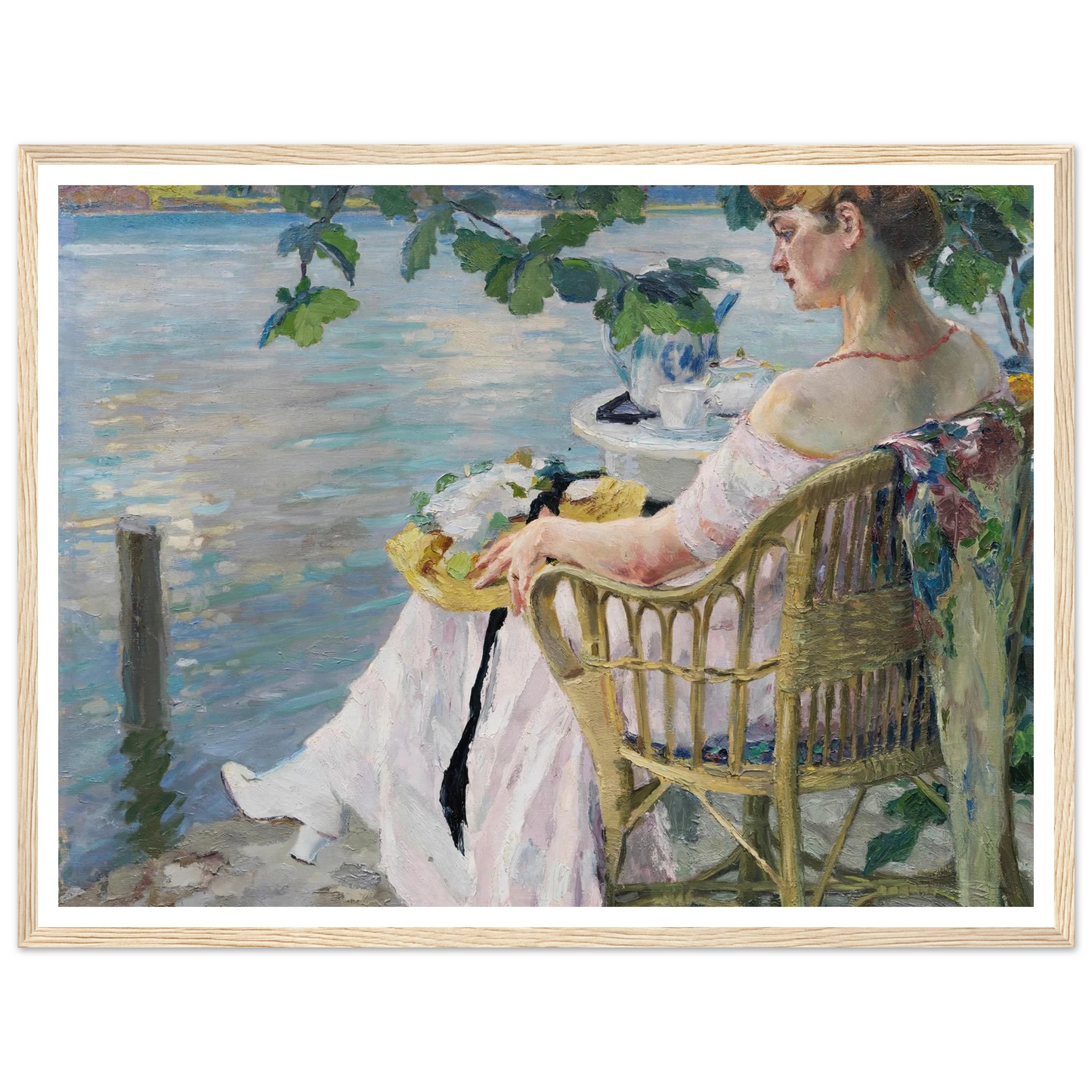 Summer evening (1916) Art Print | Edward Cucuel - Framed Poster - 30x40 cm / 12x16″ - Black frame