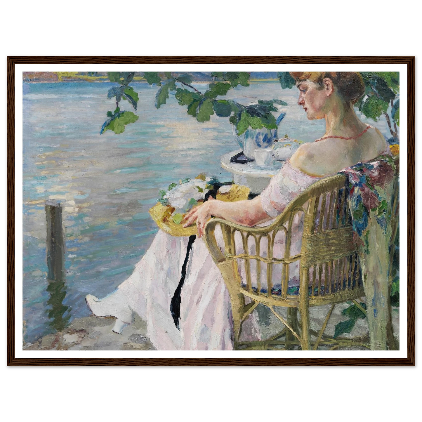 Summer evening (1916) Art Print | Edward Cucuel - Framed Poster - 30x40 cm / 12x16″ - Black frame