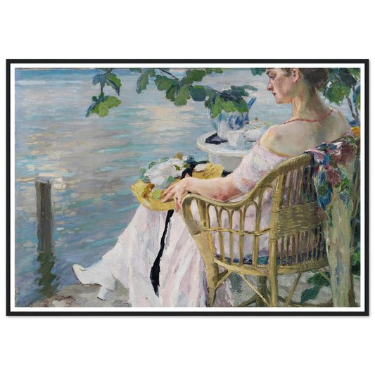 Summer evening (1916) Art Print | Edward Cucuel - Framed Poster - 30x40 cm / 12x16″ - Black frame
