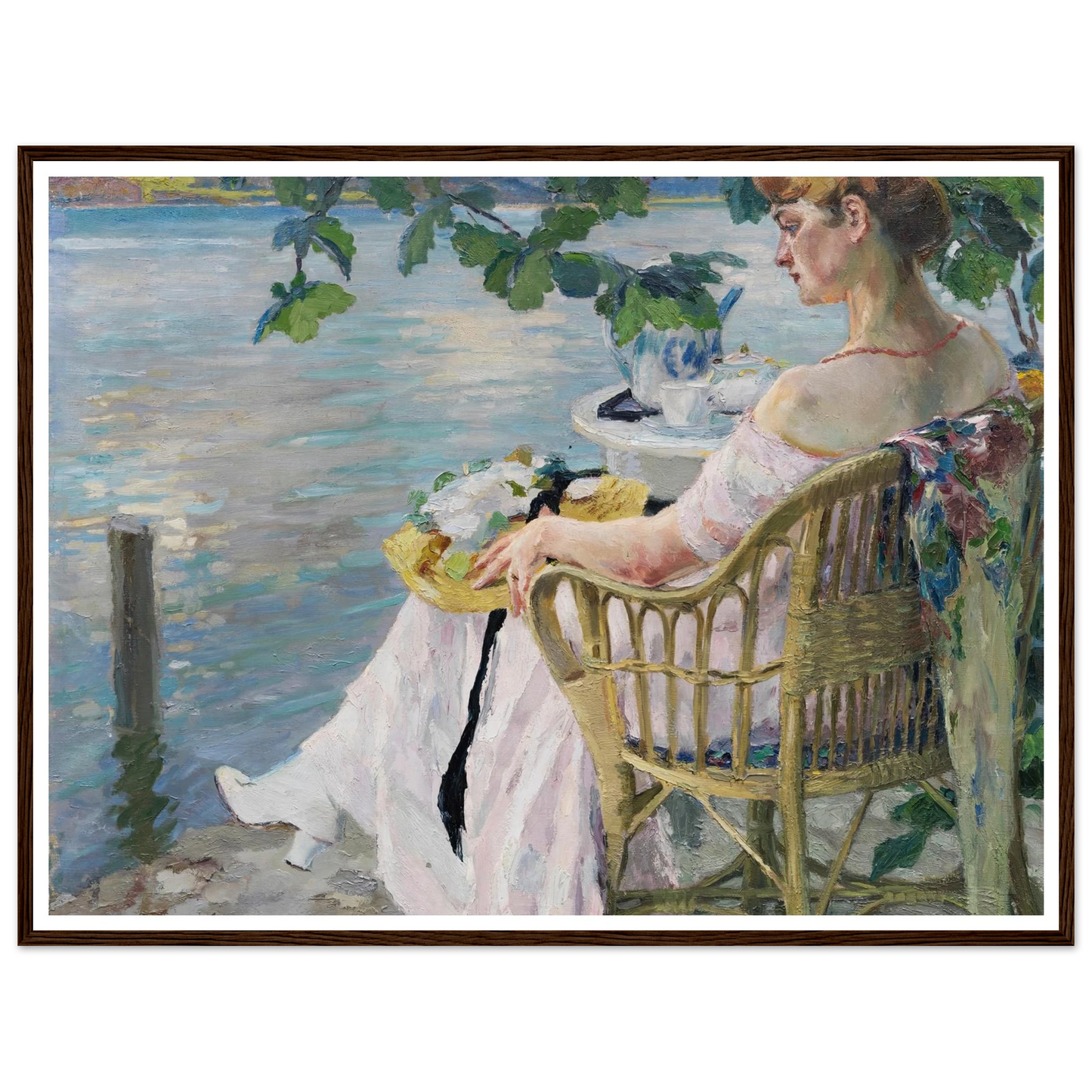 Summer evening (1916) Art Print | Edward Cucuel - Framed Poster - 30x40 cm / 12x16″ - Black frame