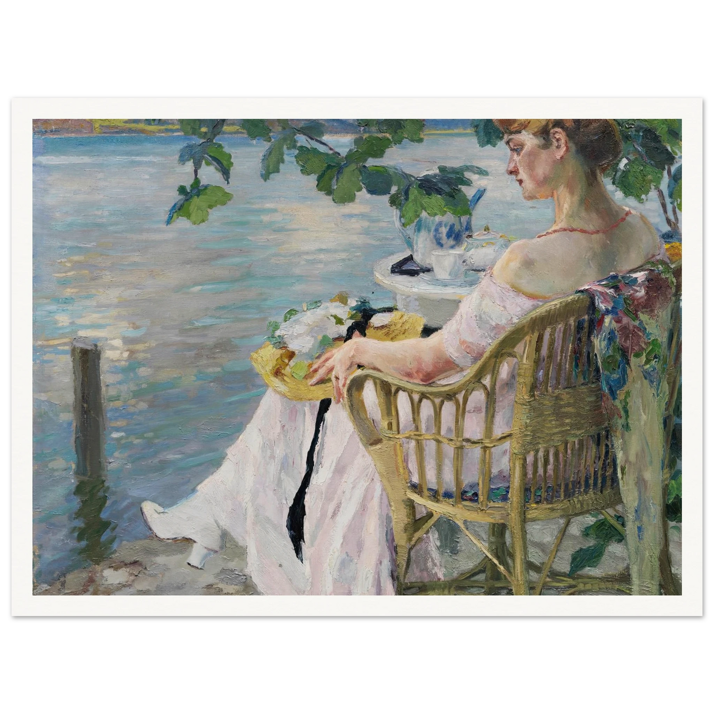 Summer evening (1916) Art Print | Edward Cucuel - Framed Poster - 30x40 cm / 12x16″ - Black frame