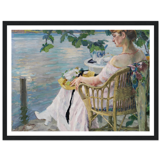 Summer evening (1916) Art Print | Edward Cucuel - Framed Poster - 30x40 cm / 12x16″ - Black frame