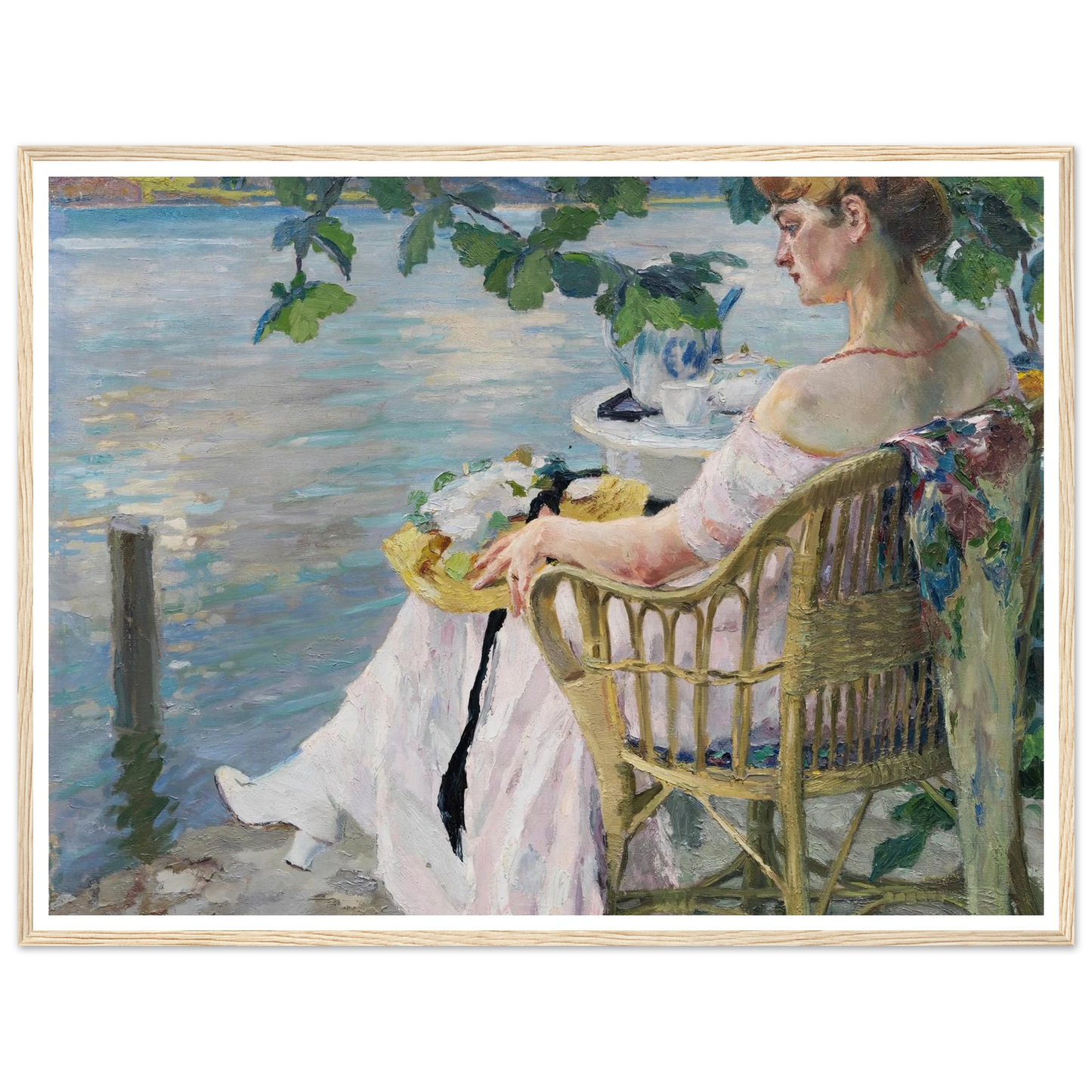 Summer evening (1916) Art Print | Edward Cucuel - Framed Poster - 30x40 cm / 12x16″ - Black frame