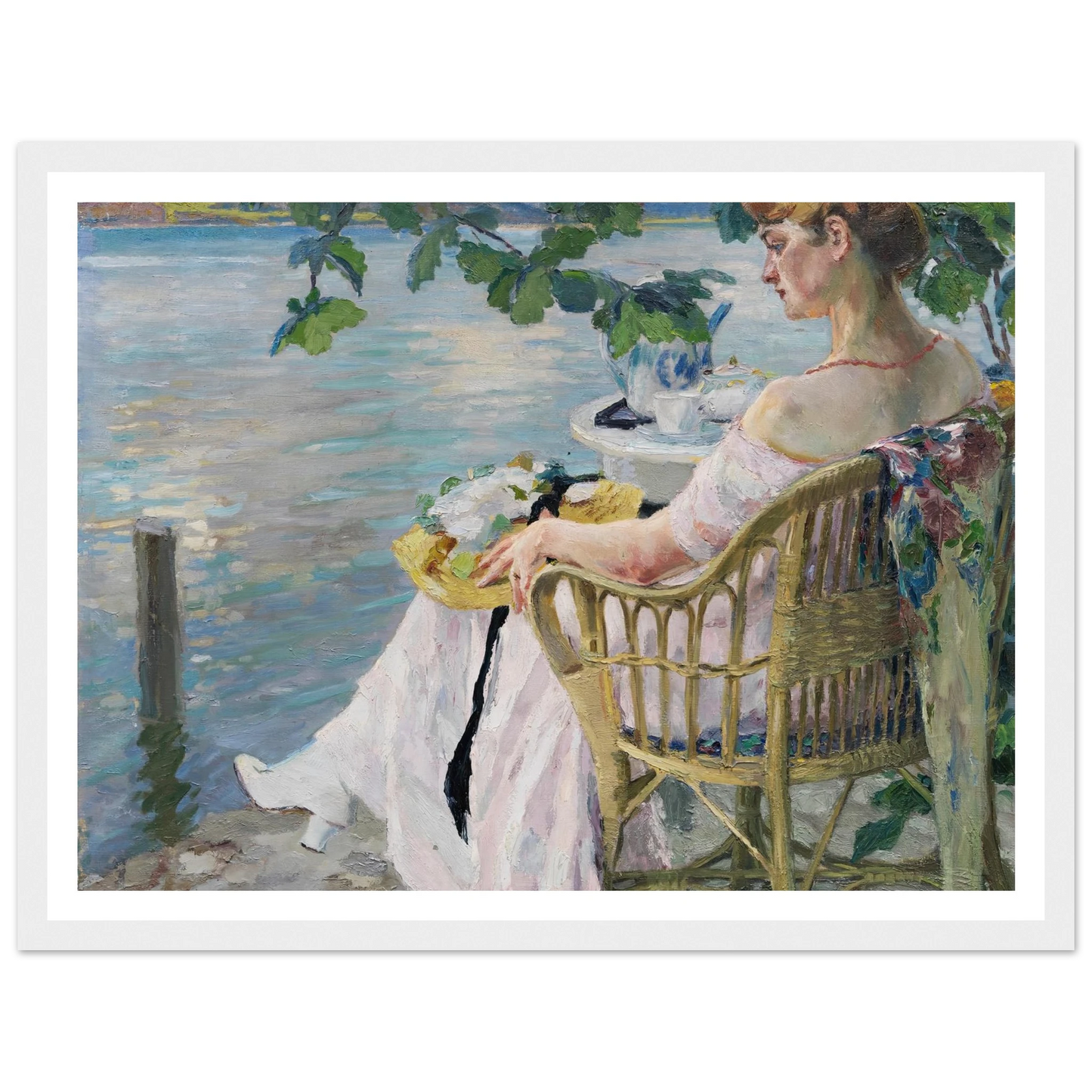 Summer evening (1916) Art Print | Edward Cucuel - Framed Poster - 30x40 cm / 12x16″ - Black frame