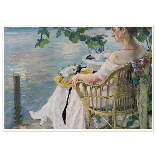 Summer evening (1916) Art Print | Edward Cucuel - Framed Poster - 30x40 cm / 12x16″ - Black frame