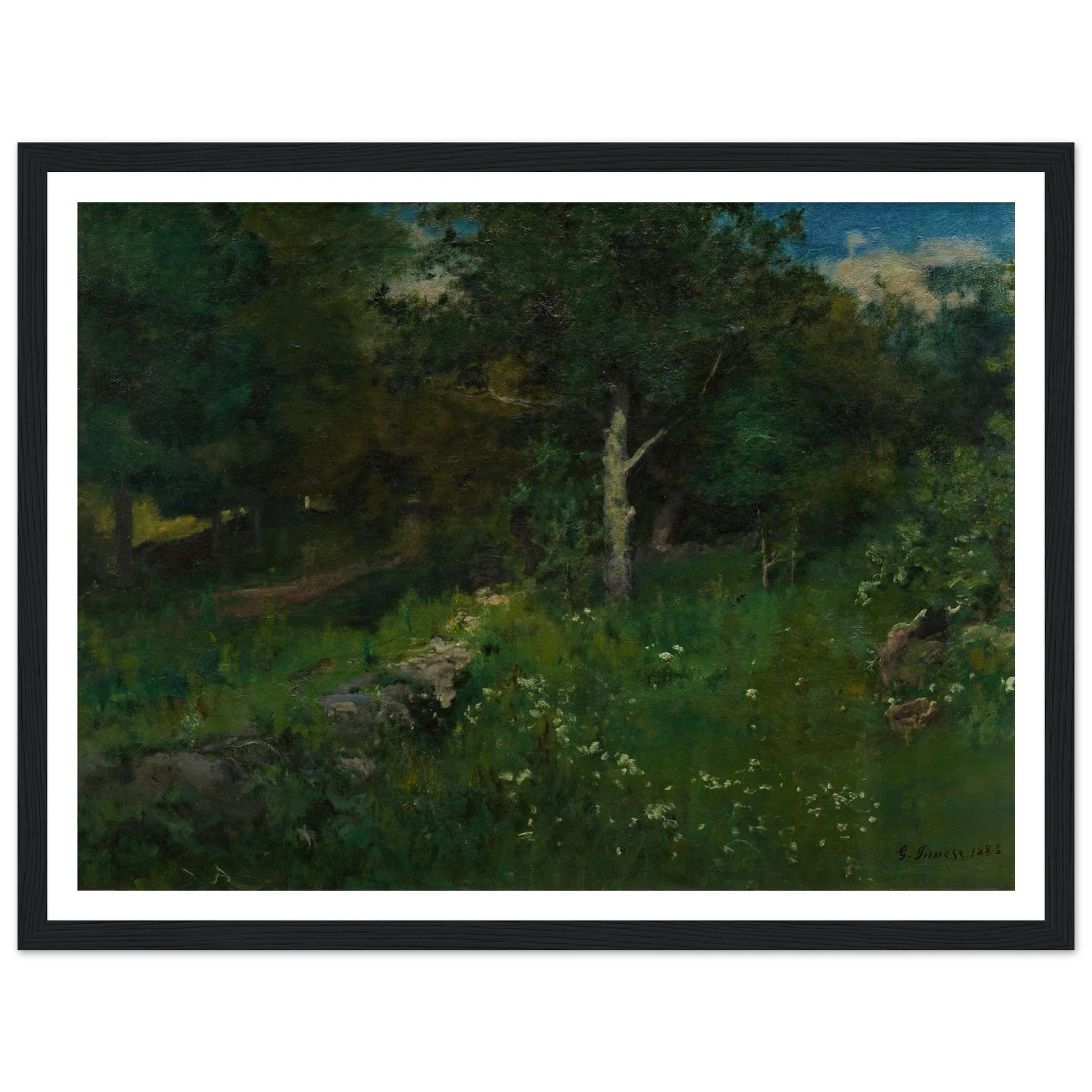 Summer Foliage (1883) Art Print | George Inness - Framed Poster - 30x40 cm / 12x16″ - Black frame