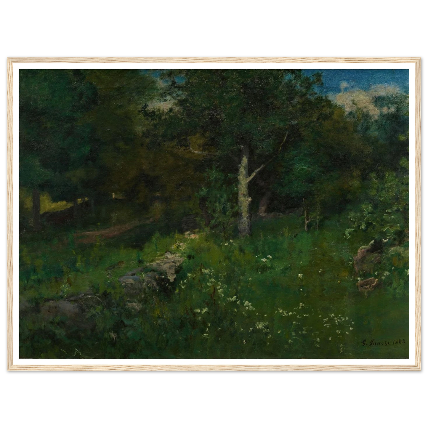 Summer Foliage (1883) Art Print | George Inness - Framed Poster - 30x40 cm / 12x16″ - Black frame