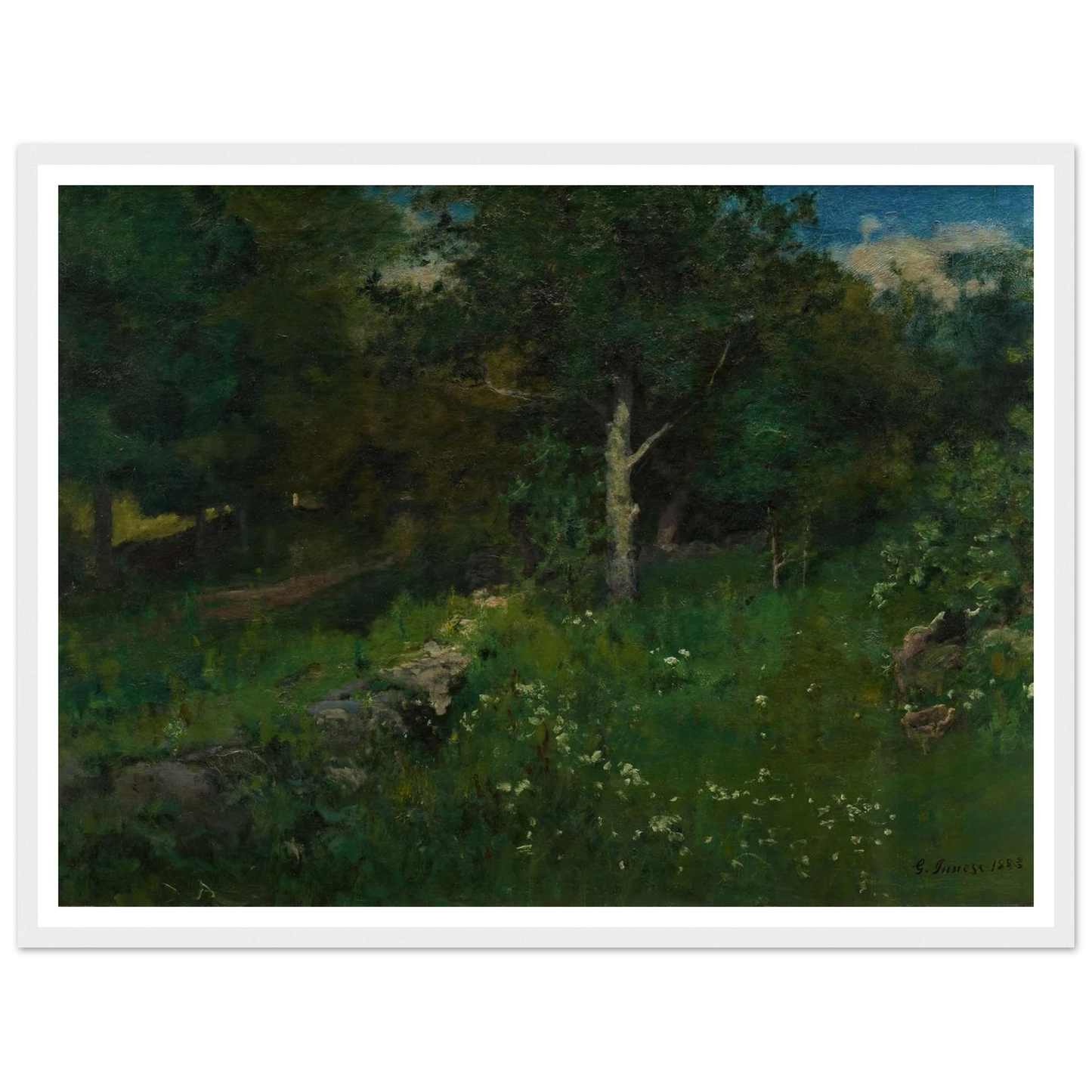 Summer Foliage (1883) Art Print | George Inness - Framed Poster - 30x40 cm / 12x16″ - Black frame