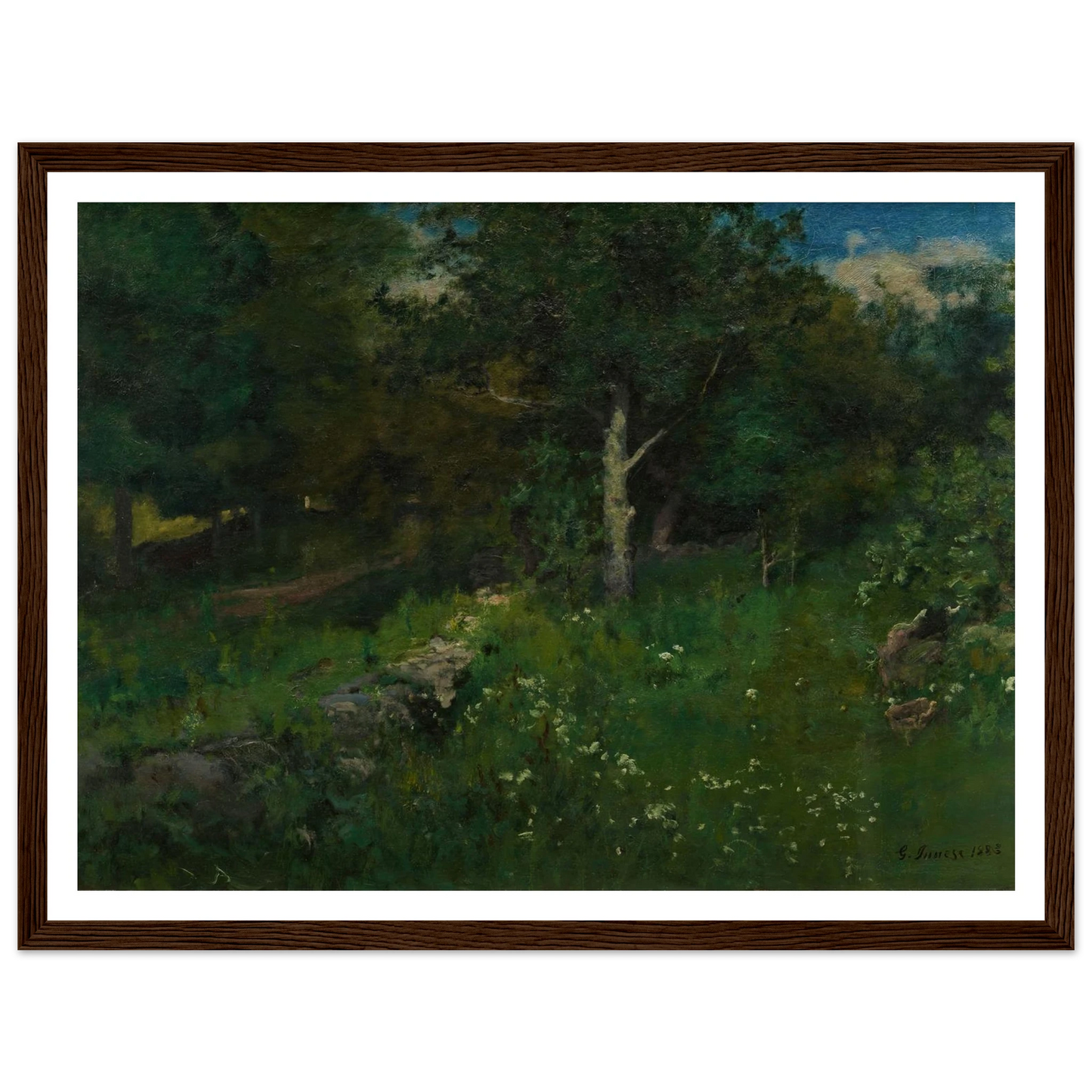 Summer Foliage (1883) Art Print | George Inness - Framed Poster - 30x40 cm / 12x16″ - Black frame