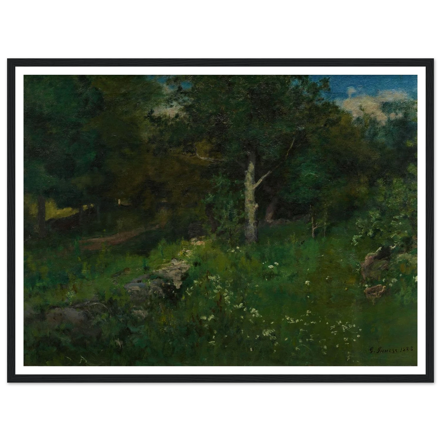 Summer Foliage (1883) Art Print | George Inness - Framed Poster - 30x40 cm / 12x16″ - Black frame