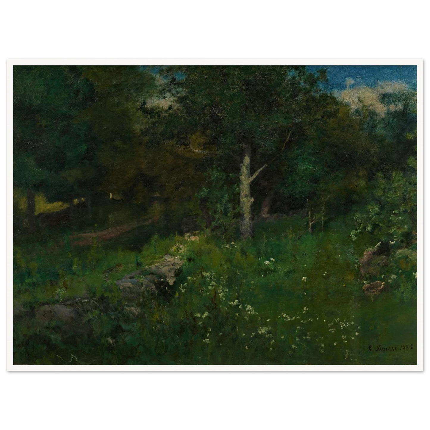 Summer Foliage (1883) Art Print | George Inness - Framed Poster - 30x40 cm / 12x16″ - Black frame