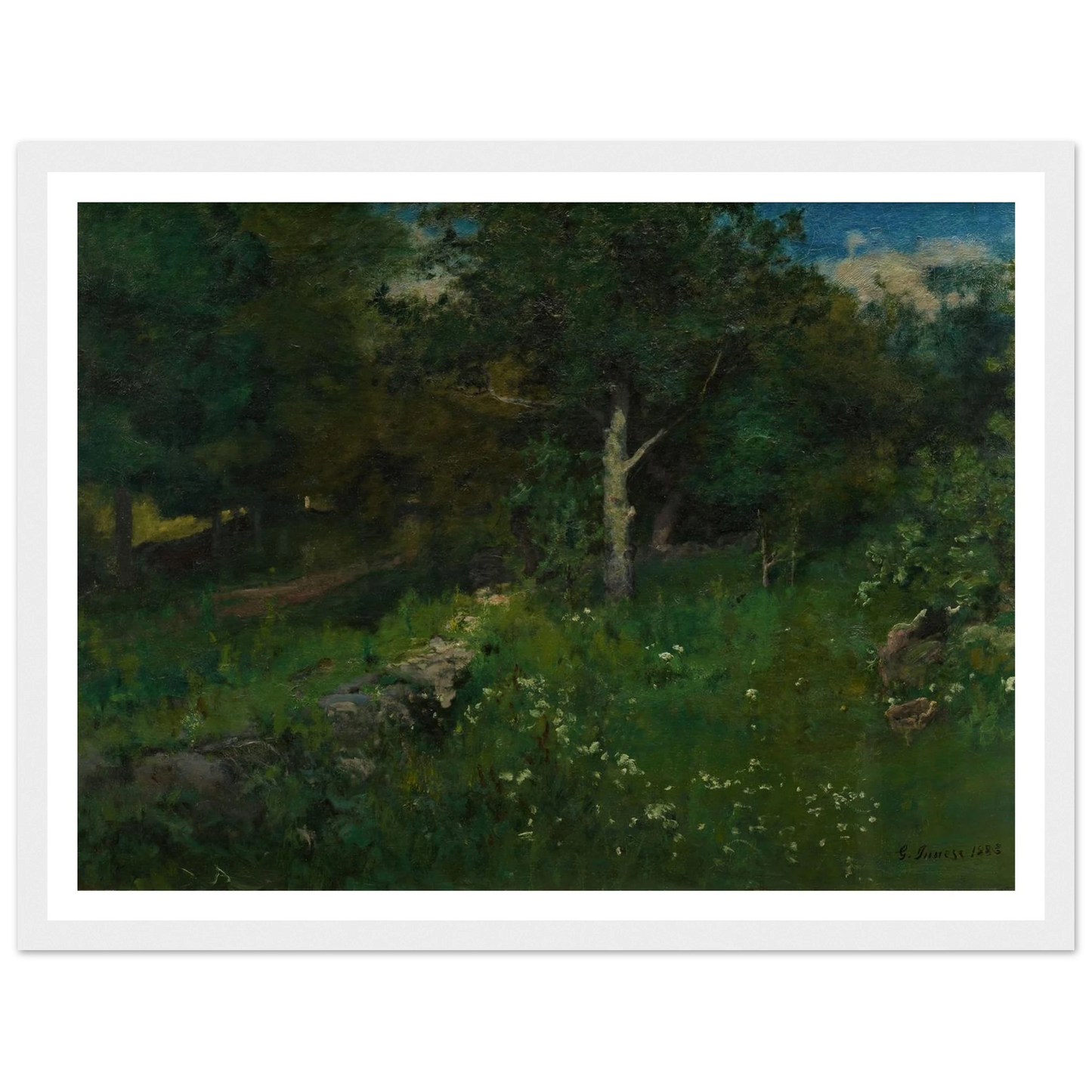 Summer Foliage (1883) Art Print | George Inness - Framed Poster - 30x40 cm / 12x16″ - Black frame