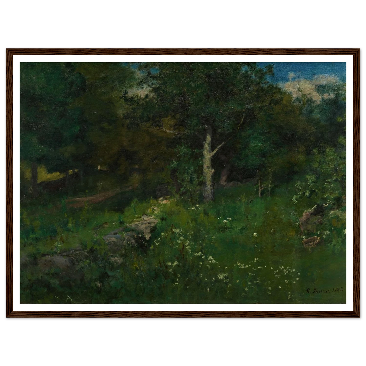 Summer Foliage (1883) Art Print | George Inness - Framed Poster - 30x40 cm / 12x16″ - Black frame