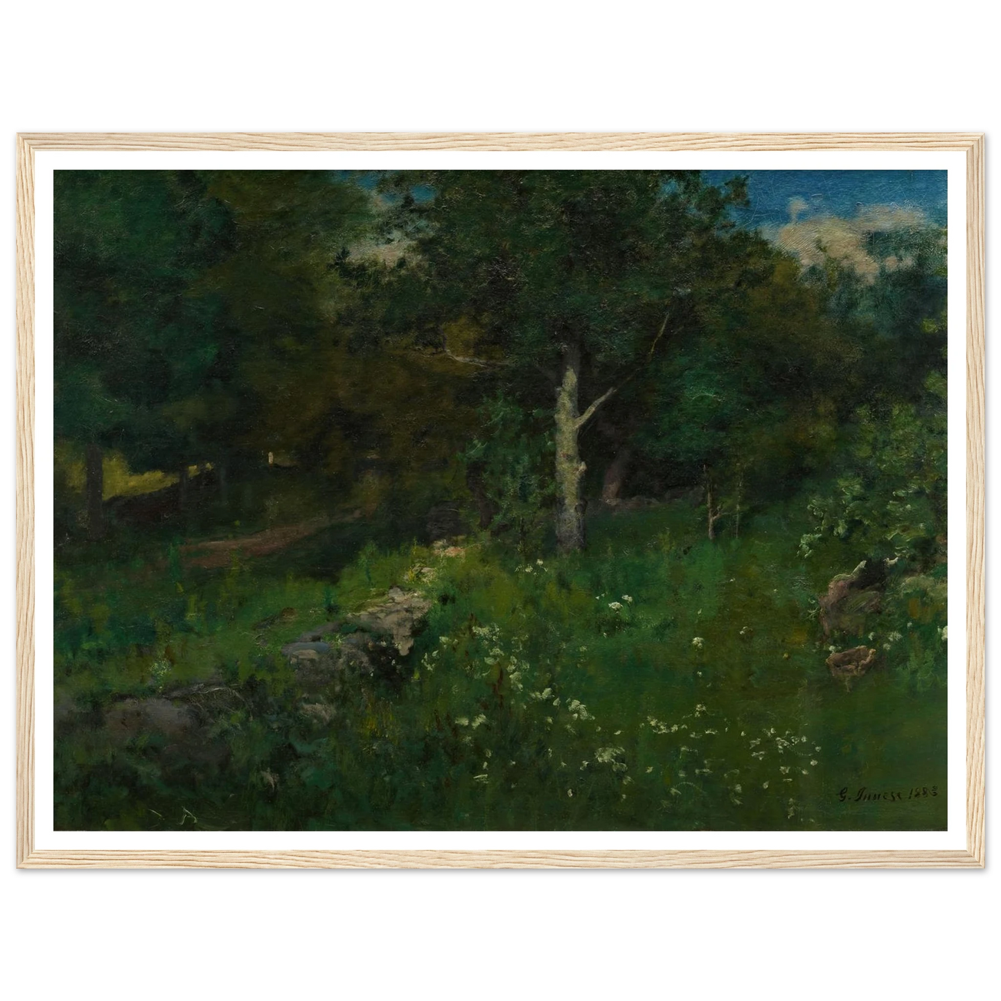 Summer Foliage (1883) Art Print | George Inness - Framed Poster - 30x40 cm / 12x16″ - Black frame