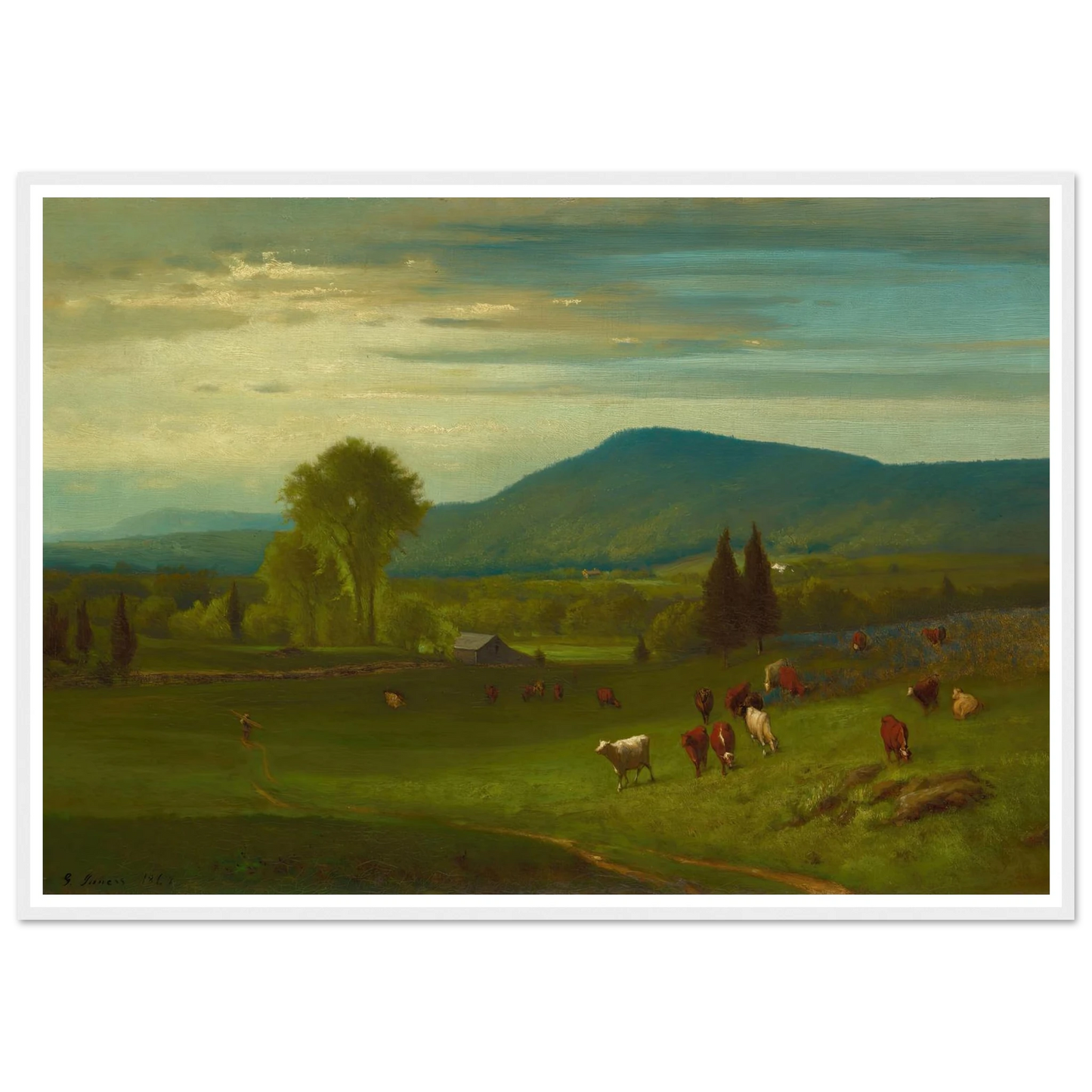 Summer in the Catskills (1867) Art Print | George Inness - Framed Poster - 30x40 cm / 12x16″ - Black frame