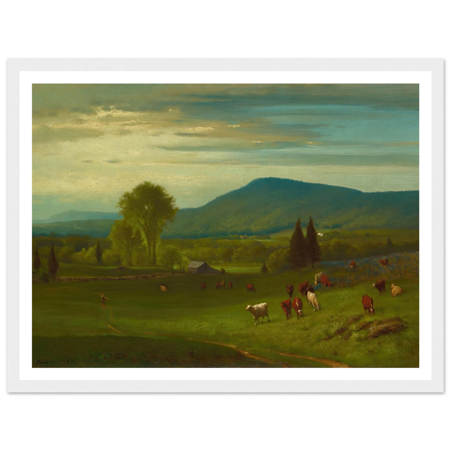 Summer in the Catskills (1867) Art Print | George Inness - Framed Poster - 30x40 cm / 12x16″ - Black frame