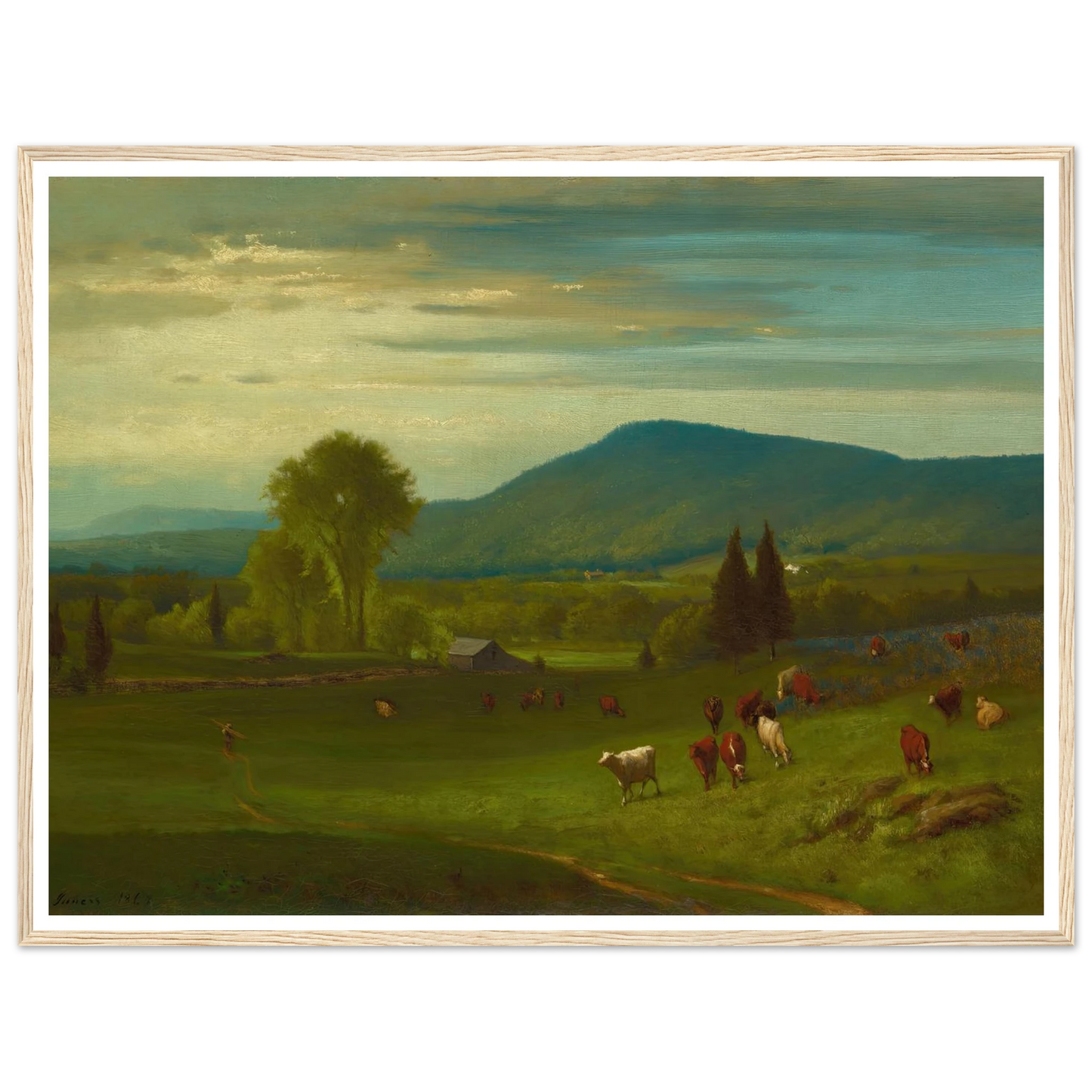 Summer in the Catskills (1867) Art Print | George Inness - Framed Poster - 30x40 cm / 12x16″ - Black frame