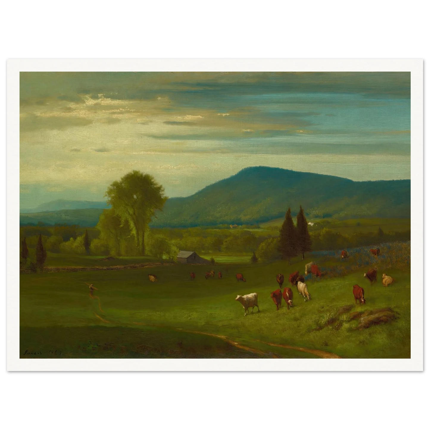 Summer in the Catskills (1867) Art Print | George Inness - Framed Poster - 30x40 cm / 12x16″ - Black frame