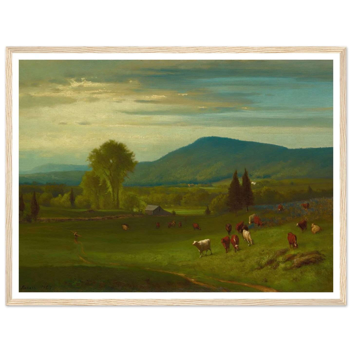 Summer in the Catskills (1867) Art Print | George Inness - Framed Poster - 30x40 cm / 12x16″ - Black frame