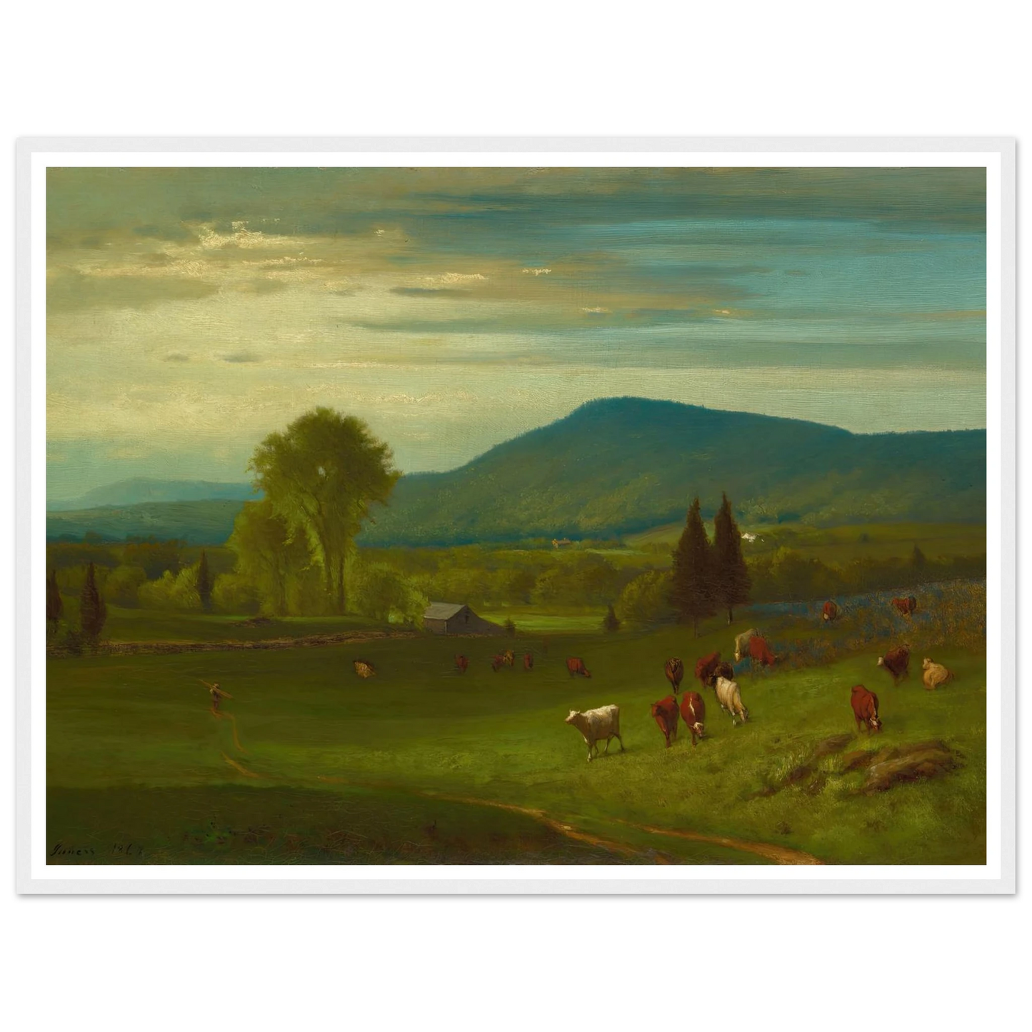 Summer in the Catskills (1867) Art Print | George Inness - Framed Poster - 30x40 cm / 12x16″ - Black frame