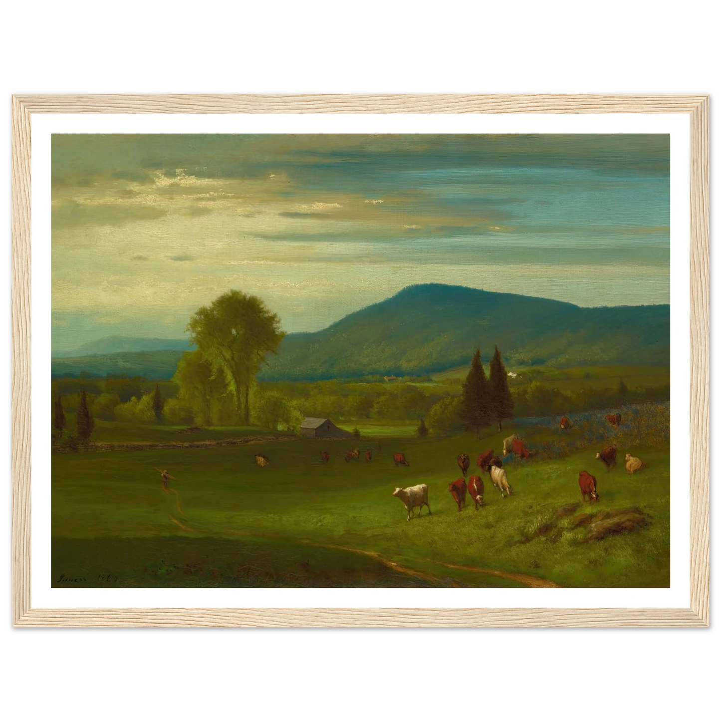Summer in the Catskills (1867) Art Print | George Inness - Framed Poster - 30x40 cm / 12x16″ - Black frame