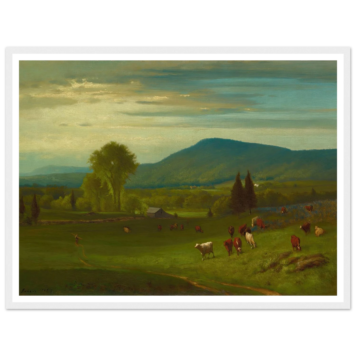 Summer in the Catskills (1867) Art Print | George Inness - Framed Poster - 30x40 cm / 12x16″ - Black frame