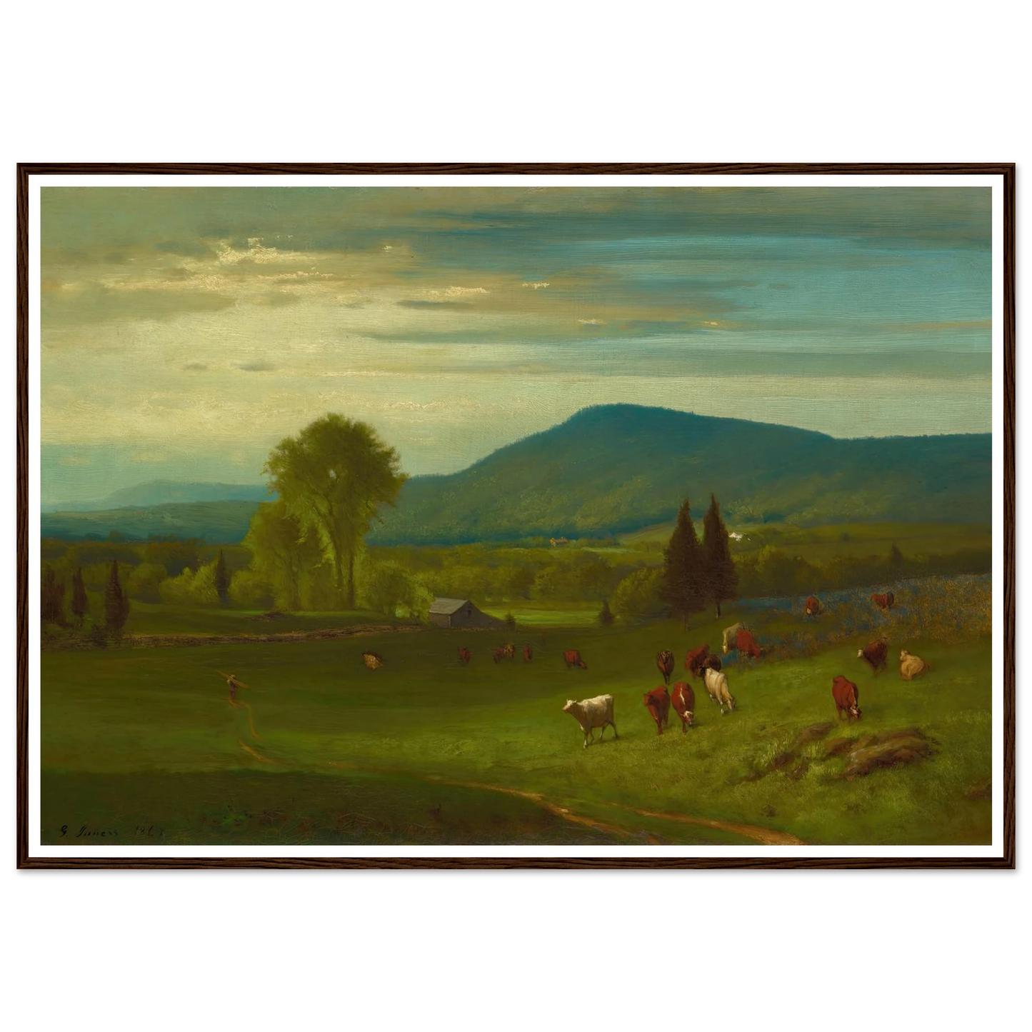 Summer in the Catskills (1867) Art Print | George Inness - Framed Poster - 30x40 cm / 12x16″ - Black frame
