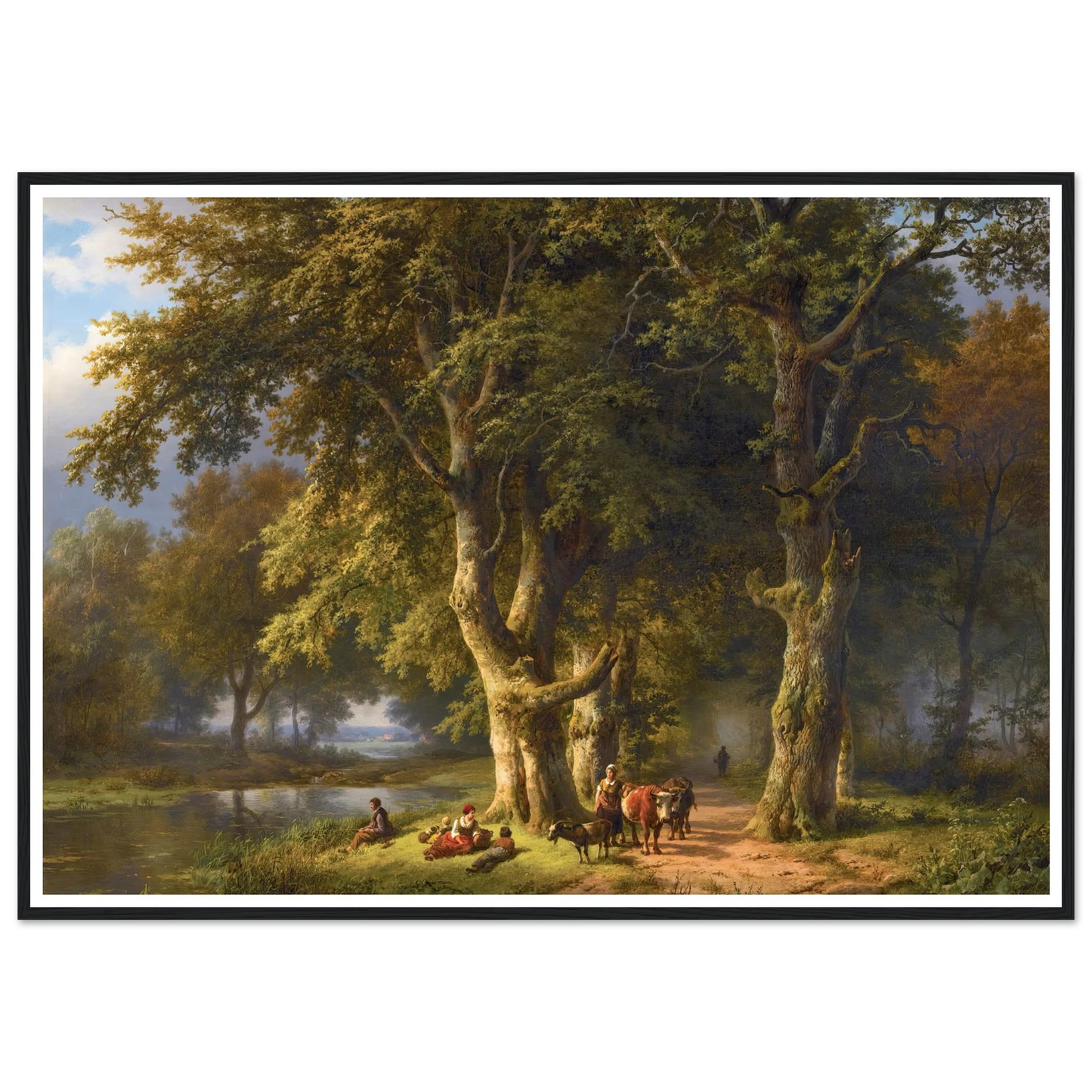 Summer Landscape (1850) Art Print | Barend Cornelis Koekkoek - Framed Poster - 30x40 cm / 12x16″ - Black frame