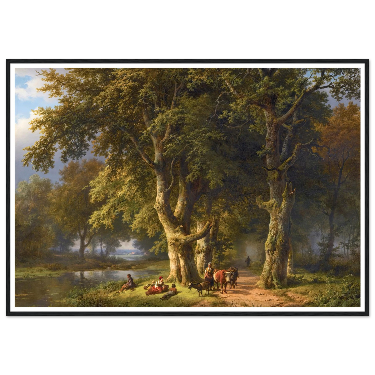 Summer Landscape (1850) Art Print | Barend Cornelis Koekkoek - Framed Poster - 30x40 cm / 12x16″ - Black frame