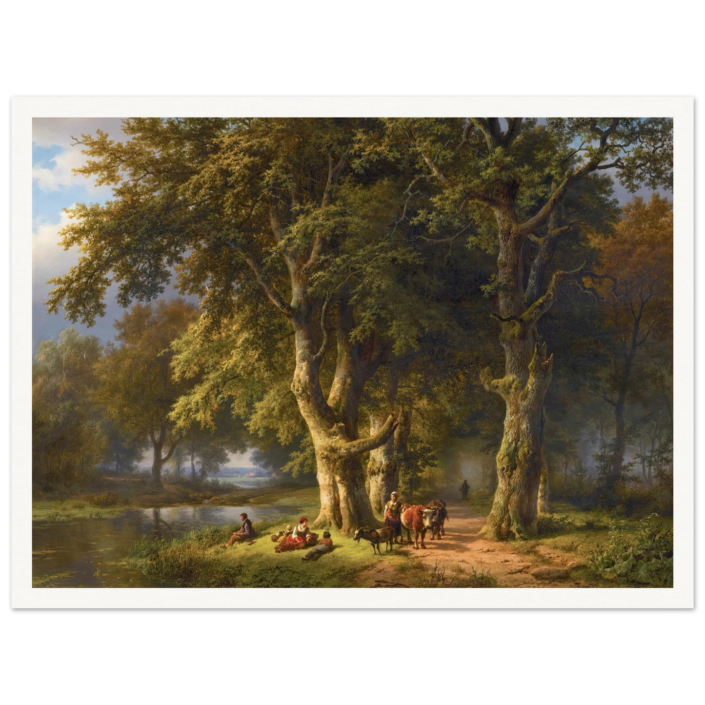 Summer Landscape (1850) Art Print | Barend Cornelis Koekkoek - Framed Poster - 30x40 cm / 12x16″ - Black frame