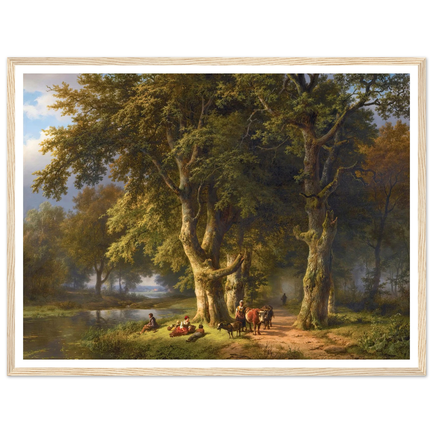 Summer Landscape (1850) Art Print | Barend Cornelis Koekkoek - Framed Poster - 30x40 cm / 12x16″ - Black frame
