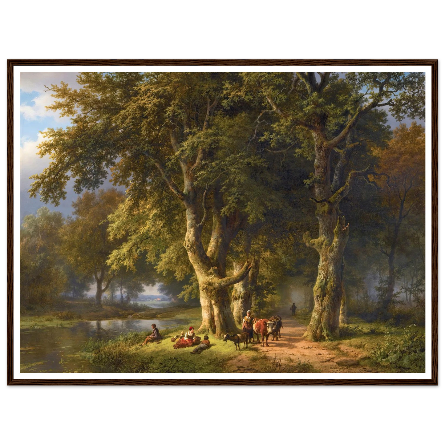 Summer Landscape (1850) Art Print | Barend Cornelis Koekkoek - Framed Poster - 30x40 cm / 12x16″ - Black frame