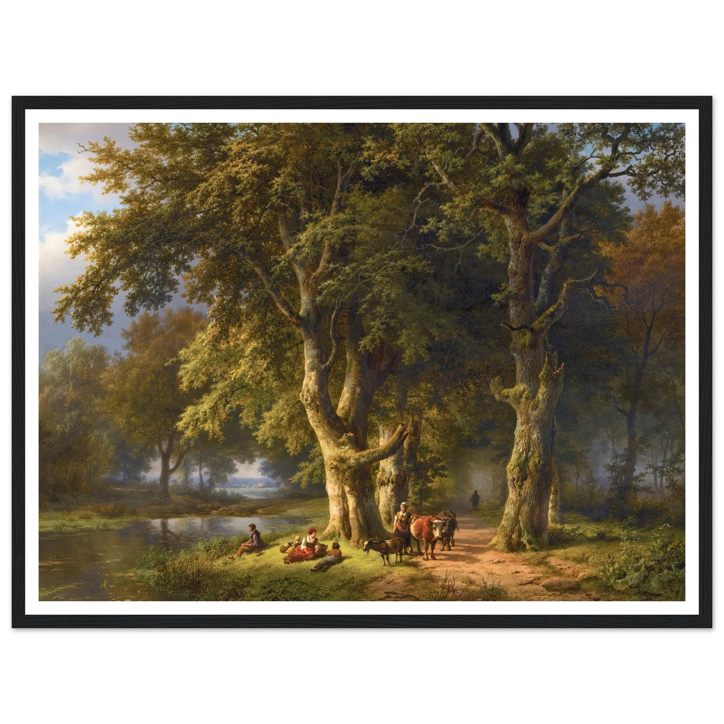 Summer Landscape (1850) Art Print | Barend Cornelis Koekkoek - Framed Poster - 30x40 cm / 12x16″ - Black frame