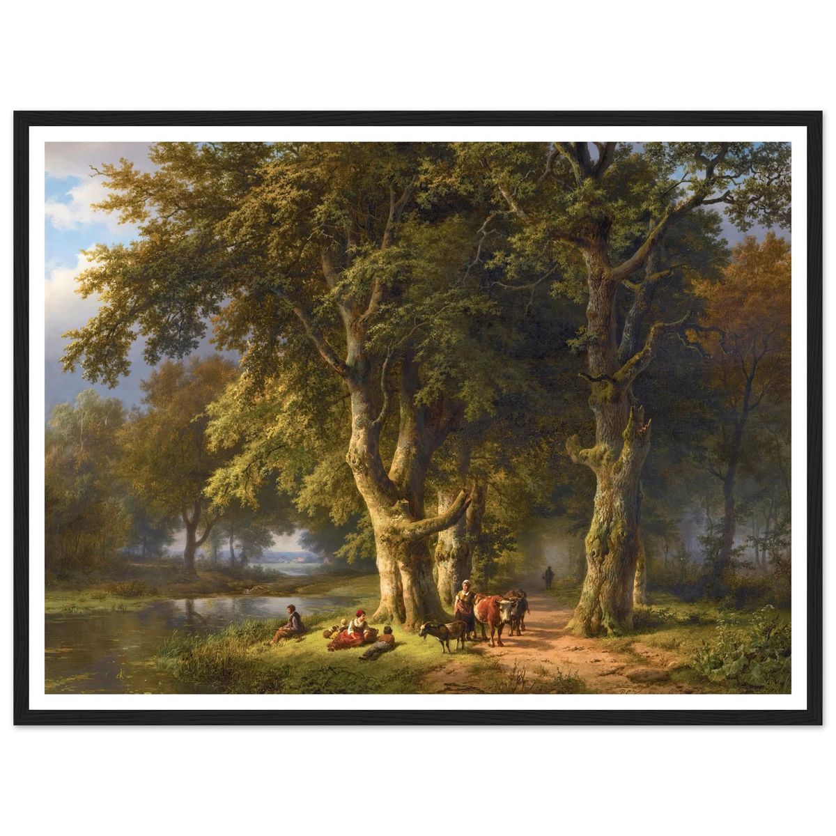 Summer Landscape (1850) Art Print | Barend Cornelis Koekkoek - Framed Poster - 30x40 cm / 12x16″ - Black frame