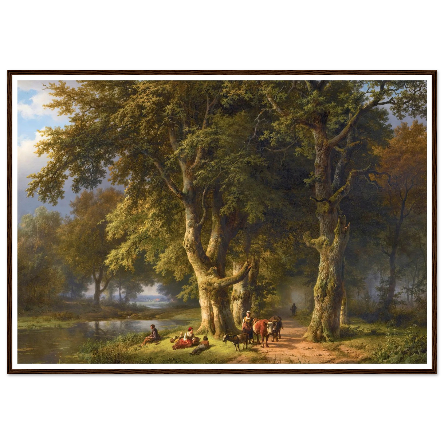 Summer Landscape (1850) Art Print | Barend Cornelis Koekkoek - Framed Poster - 30x40 cm / 12x16″ - Black frame