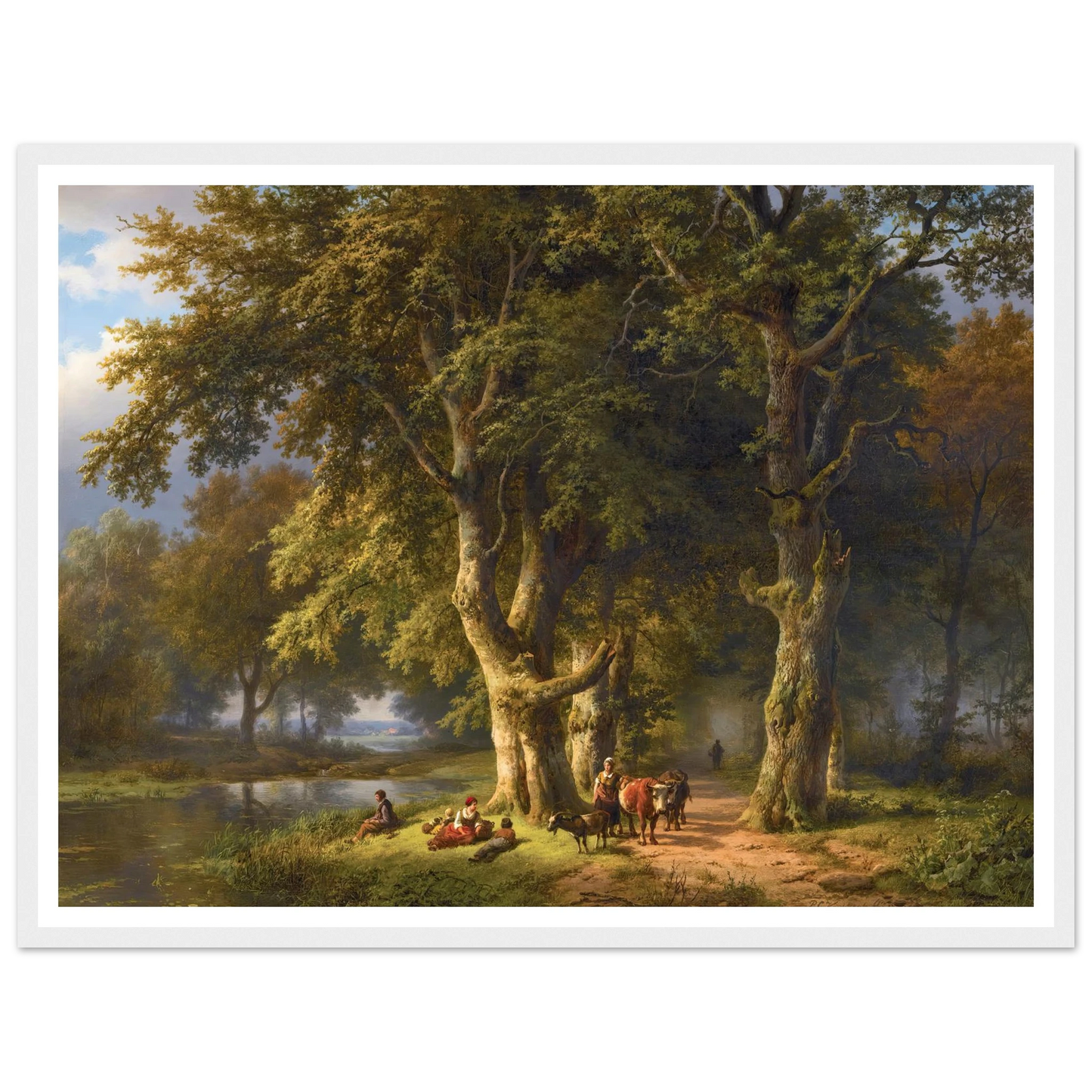 Summer Landscape (1850) Art Print | Barend Cornelis Koekkoek - Framed Poster - 30x40 cm / 12x16″ - Black frame