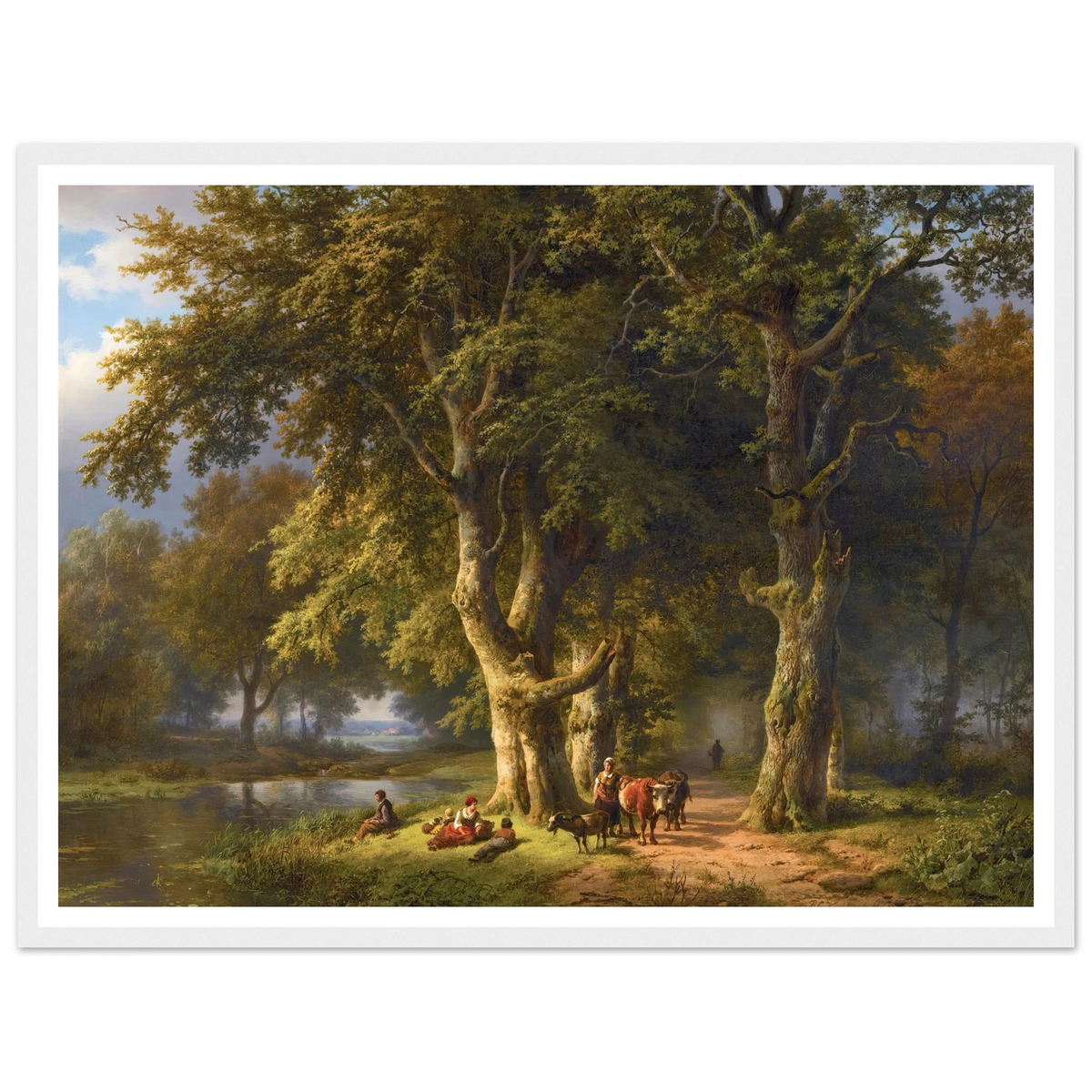Summer Landscape (1850) Art Print | Barend Cornelis Koekkoek - Framed Poster - 30x40 cm / 12x16″ - Black frame