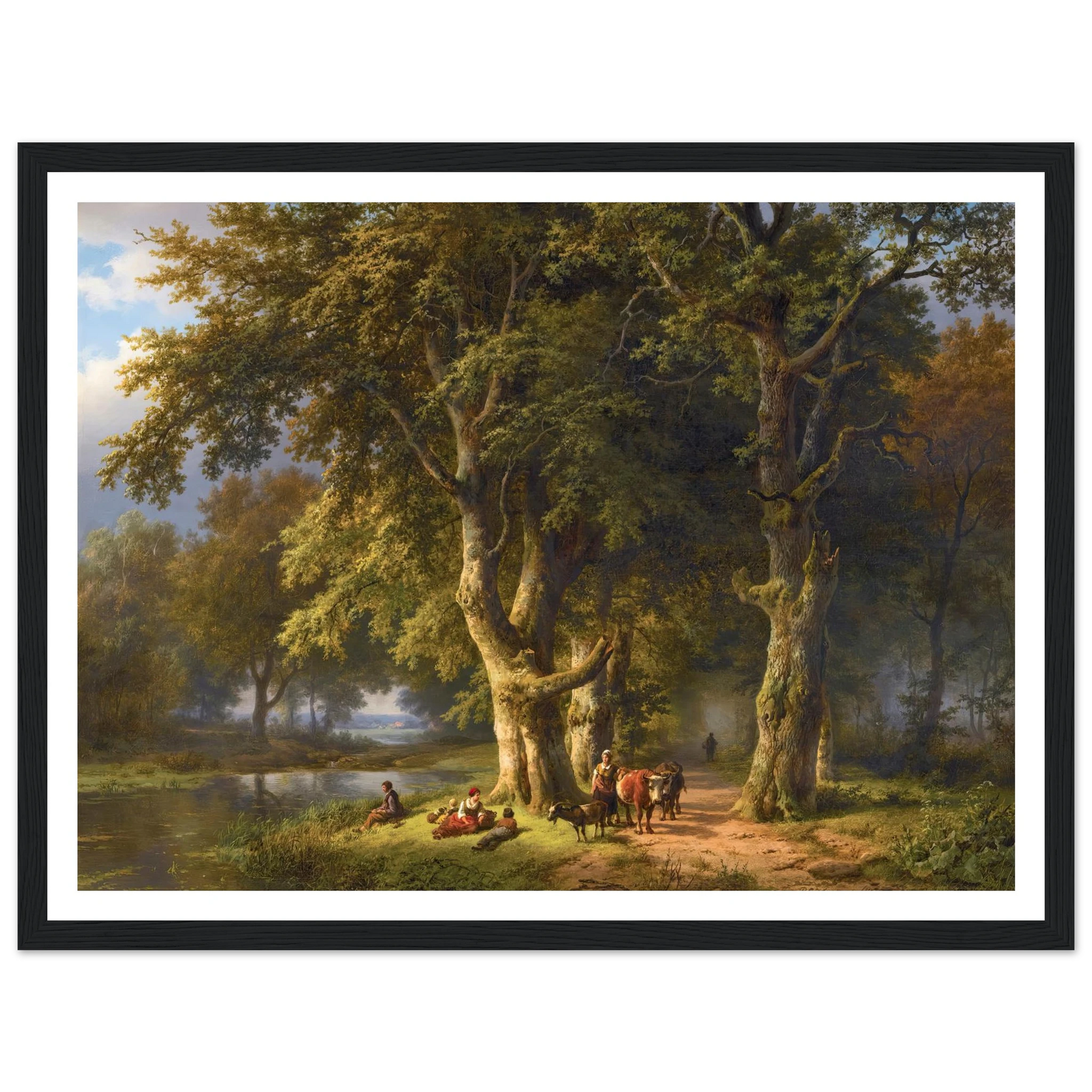 Summer Landscape (1850) Art Print | Barend Cornelis Koekkoek - Framed Poster - 30x40 cm / 12x16″ - Black frame