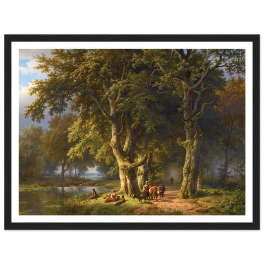 Summer Landscape (1850) Art Print | Barend Cornelis Koekkoek - Framed Poster - 30x40 cm / 12x16″ - Black frame
