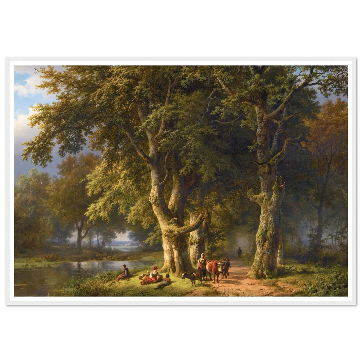 Summer Landscape (1850) Art Print | Barend Cornelis Koekkoek - Framed Poster - 30x40 cm / 12x16″ - Black frame