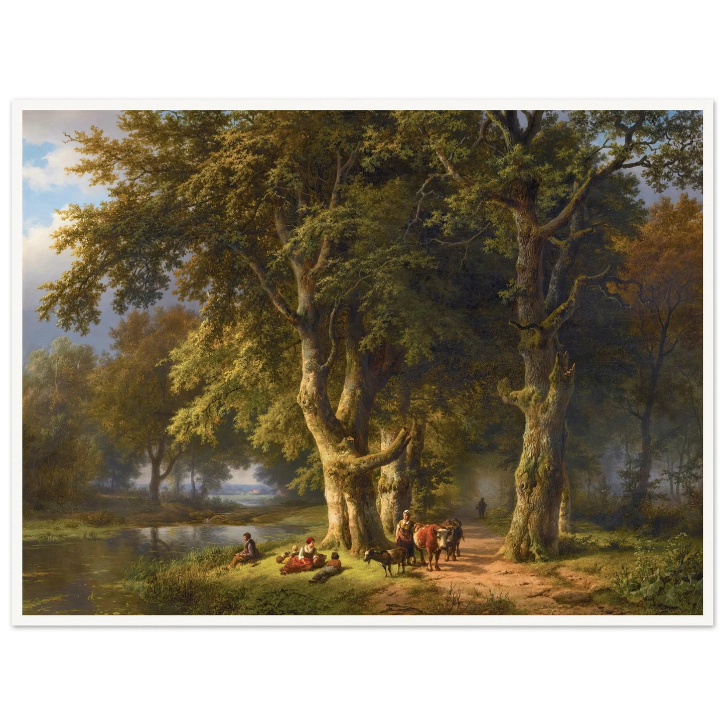 Summer Landscape (1850) Art Print | Barend Cornelis Koekkoek - Framed Poster - 30x40 cm / 12x16″ - Black frame